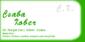 csaba kober business card